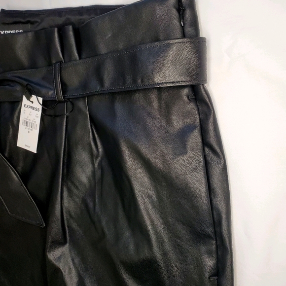 Express Shortie High Rise Faux Leather Shorts - Picture 2 of 10